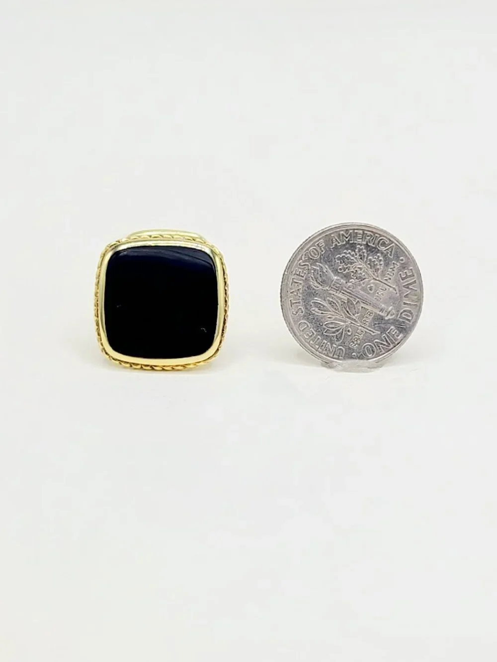 David Yurman Exotic Stone Cufflinks in Black Onyx in 18K Yellow Gold - RARE
